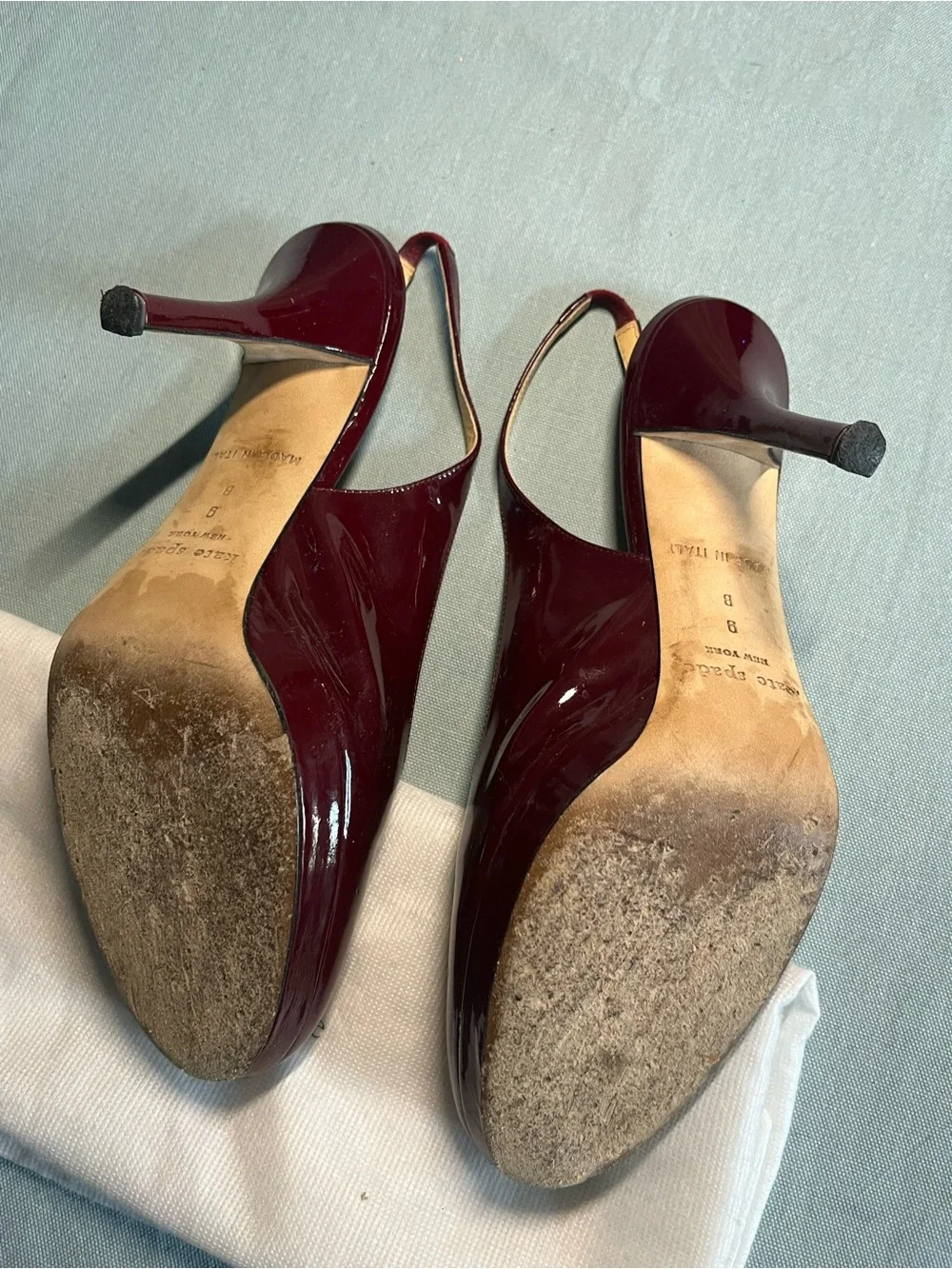 Kate Spade New York Women’s ruby red Burgundy Patent Slingback Pumps